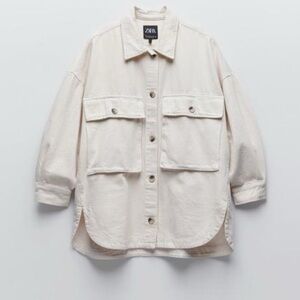 Zara oversized chore coat button down